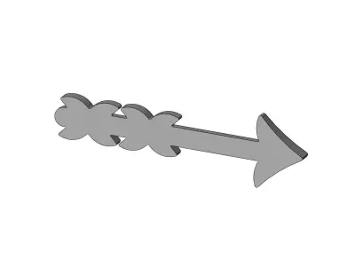 Arrow carving rosette onlay relief 3D print model