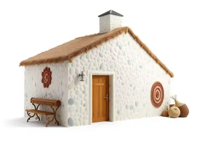 Rustic Stone Cottage model pack Low-poly 3D model