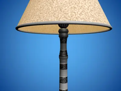 Lamp 3D Model floor with shade 3D model