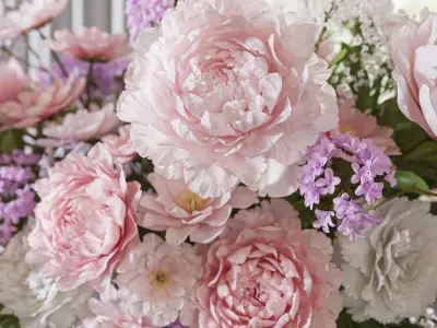 Flower Set 065 Peonies 3D model