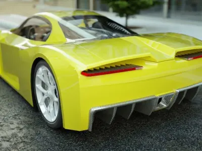 Generic Supercar v15 Low-poly 3D model