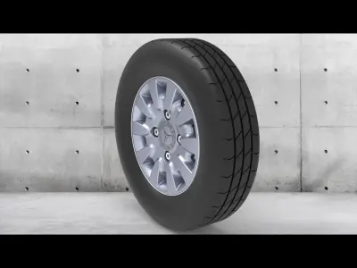 Truck Wheel Size 175-70-R13 with Rim Cover 3D model