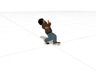 3D Teen Character Rigged with Walk Run Jump Kick Die Animations Free low-poly 3D model