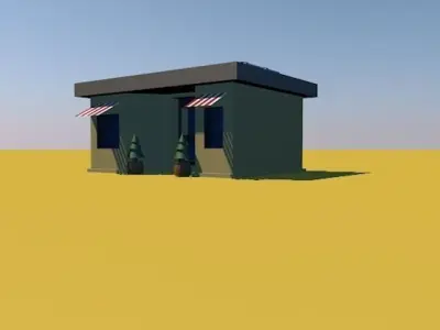 Low Poly style SHOP  Low-poly 3D model