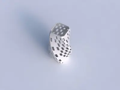 Vase twisted quadratic with checker grid lattice 2 3D print model