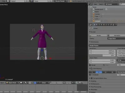 PINK GIRL 1 Free 3D model