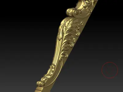 Classic chair legs of luxurious gold interior inlaid with CNC  3D model