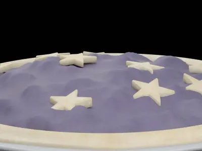 Blueberry Pie Low-poly 3D model