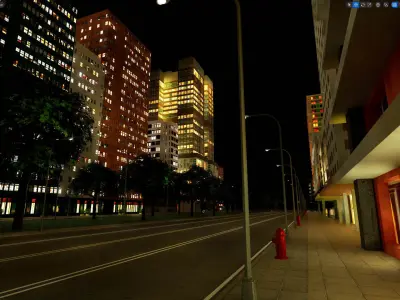 City Downtown Skyscraper Street - Night - Unreal - Lot 02 Low-poly 3D model