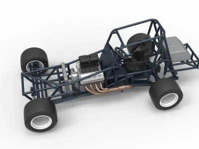 Vintage Asphalt Modified stock car Base V3 Scale 1 to 25 3D print model