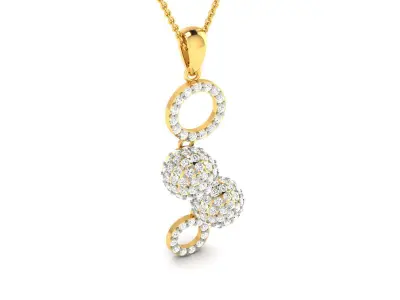 Solitaire Women Pendant 3DM STL OBJ FBX Render Details 3D print model buy