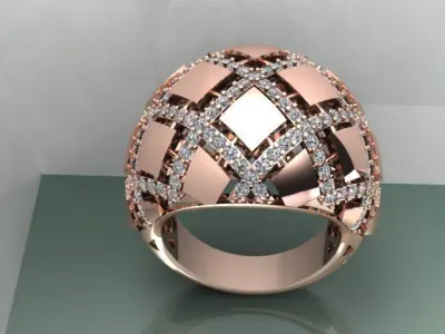 diamond ring  3D print model 11