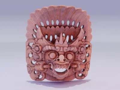 African Mask 03 high-poly 3D model