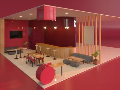 Ready Exhibition Fair  Stand 3d Model Low-poly 3D model