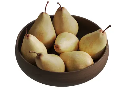 Kitchen Decor Set With Pears 3D model
