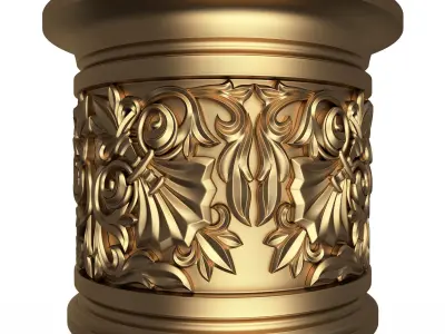 Carved Capital 01103 Low-poly 3D model
