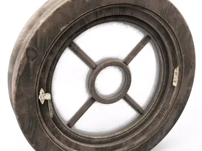 Window Wooden rounded carton 3D model