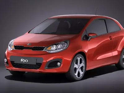 Kia Rio 3-door Hatchback 2014 VRAY 3D model
