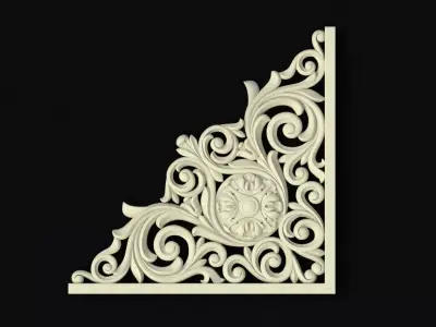 Central decor ornament for furniture 3D model 779
