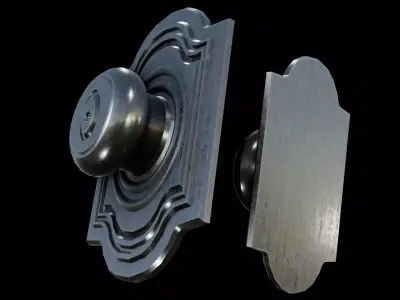 Grey Doorknob Handle Low-poly 3D model