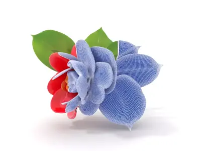 Crimson Camellia Blossom model pack Low-poly 3D model