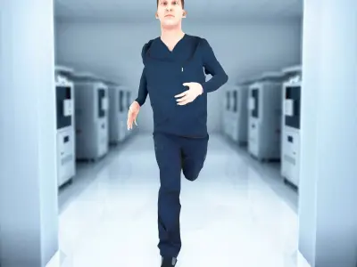 Professional Male Nurse model pack Low-poly 3D model