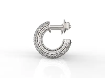 Bevelled Earrings links with diamonds 3D print model