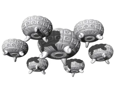 decoration glass set  3D print model