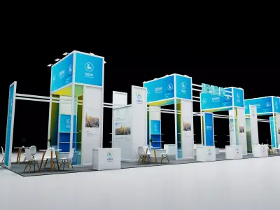 Exhibition booth 3D model purchase