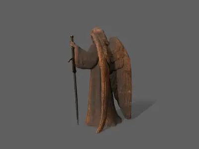 Angel Statue Low-poly 3D model