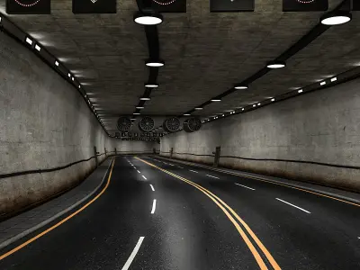 Road Tunnel 3D model Low-poly 3D model