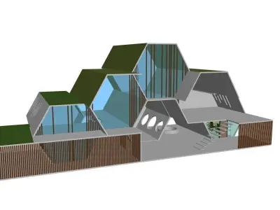 Modern School Building 3D Model max 3D model