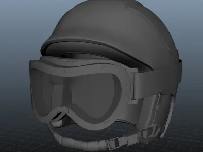 SKI Helmet with Googles 3D model
