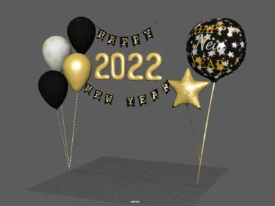 BALLOONS HAPPY NEW YEAR 3D model