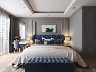 Bedroom modern with accents 3D model