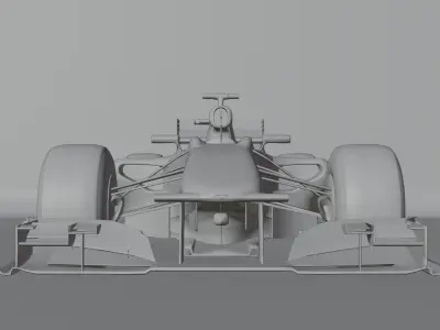 Red bull RB6 F1 car Low-poly 3D model