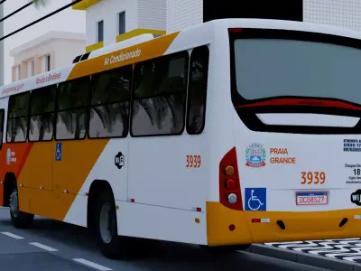 Marcopolo Bus Torino S OF-1519 - Praia Grande 39xx Low-poly 3D model