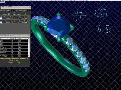 ZDR038 solitaire diamond engagement ring 3D print model