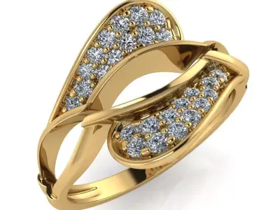 light weight gold diamond rings-C111116SKCH2026030-wt-0-5 3D print model