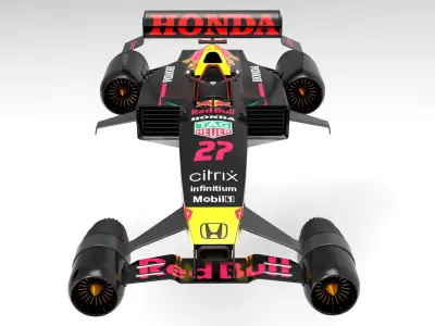 F1 scifi anti gravity Low-poly 3D model