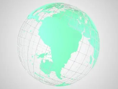Globe News Skeleton Light Green 3D model