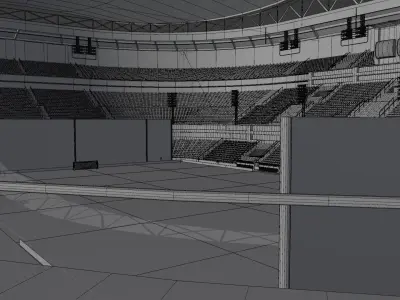 Big football stadium Low-poly 3D model