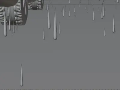 Animation road and rain 3D model