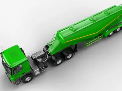 Mercedesbenzactros3354 Bulk Cement Trailer 3D model