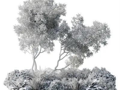 Collection outdoor indoor 165 pot plant tree bush Low-poly 3D model