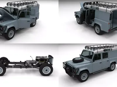 Full Land Rover Defender 110 Utility Station Wagon 3D model