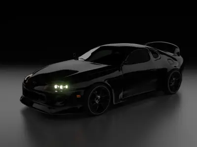 Toyota Supra Car 3D Rigged Model 3D model