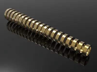 Set wedding rings style Love 20 rings 3D print model