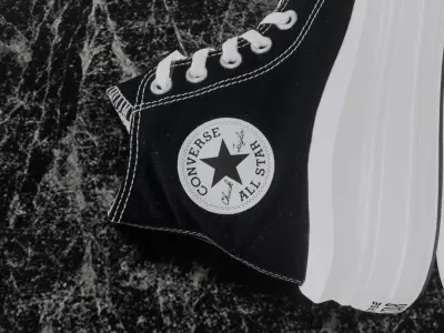 CONVERSE 3D SHOES - WHITE-BLACK Low-poly 3D model