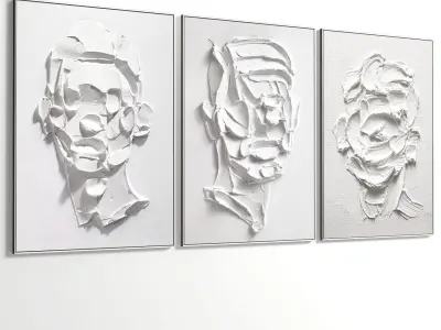 Abstract Painting Set of 3 pieces - No 29 Low-poly 3D model